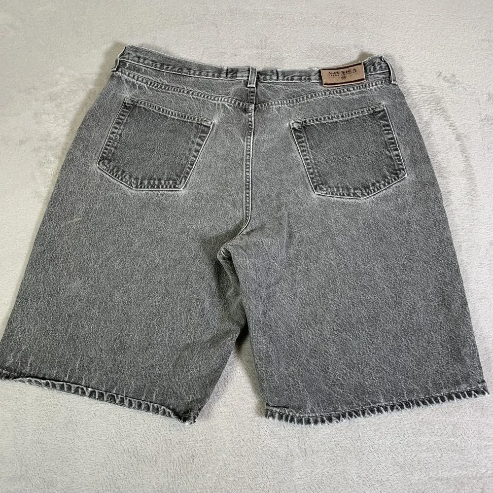 Vintage Nautica Jeans Company Shorts Mens 40 Gray Denim Baggy 11